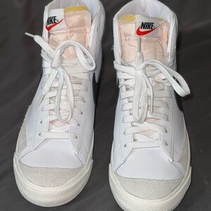 Nike White and Black High-Top Sneakers